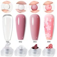 R S Nail Gel de Extensión Sólido para Uñas 5g, No Pegajoso, Transparente, Rosa Nude, Gel 3D para Esculpir Uñas, Gel para Modelar Flores en las Uñas