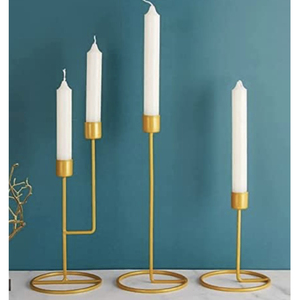 Ensemble de 2 bougeoirs en fer de qualité supérieure en forme personnalisée pour décoration de mariage Design moderne exclusif de qualité supérieure - Product Image 5
