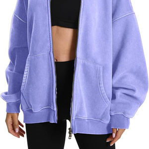 Sweat à capuche unisexe épais en coton 100% French Terry, délavé à l'acide et au sel, avec logo brodé et poche, idéal pour l'hiver - Product Image 5