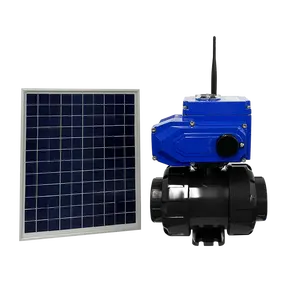 Actuador inteligente remoto LORA, controlador de riego de panel solar, sistema de riego por goteo con energía solar, actuador de válvula de bola eléctrica