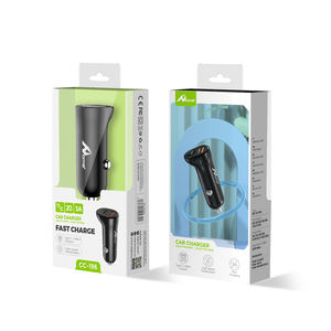 Adaptador de coche de 20W PD/QC tipo-C y USB, en color negro, 2, 2 unidades - Product Image 1