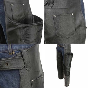 Customized logo <b>Leather</b> <b>Chaps</b> Motorcycle <b>Chaps</b> Plain Bikers Riding Pants Cowboy Vintage <b>Leather</b> <b>Chaps</b> Black - Product Image 6