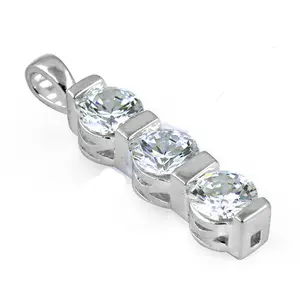 Collier pendentif en argent 925 fait main pour femmes avec zircone cubique, représentant des animaux, des numéros, des dessins animés avec des accents en or, platine et rubis - Product Image 3