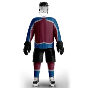 Uniforme de Hockey sur glace avec Logo personnalisé, uniforme confortable à manches longues dans toutes les couleurs, uniforme imprimé par Sublimation, fabriqué au Pakistan - Product Image 5