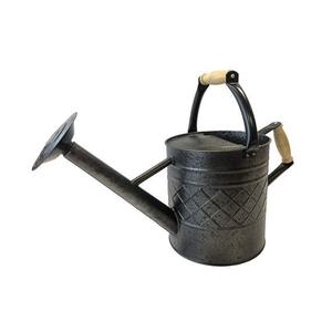 Regadera Cilíndrica Alta de Color Negro Mate con Mango Estilo Madera para el Cuidado de Plantas de Interior y Exterior - Product Image 5