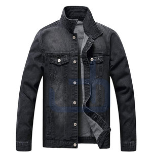 Chaqueta de Mezclilla para Hombre con Logotipo Personalizado de Alta Calidad, Precio Bajo, Talla Grande, Estilo Urbano, Cuello Alto, Tela de Lona, 100% Algodón - Product Image 1