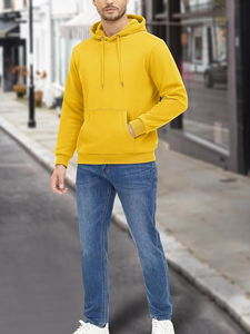 Sweat-shirt à capuche pour homme, 100% coton, coupe ample, avec poche, respirant, écologique, décontracté, manches longues, chaud - Product Image 5