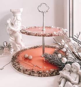 Handmade DIY Customizable Colorful 3-Tier Round Resin Mold for Fruit Tray Tea Tray Table Epoxy Resin Arts & Crafts - Product Image 1