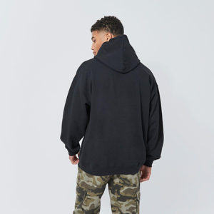 Sweat à capuche en molleton épais 350 grammes pour homme, taille XS, épaules tombantes, 100 % coton, hiver, couleur unie, poche, teint en pièce, direct usine - Product Image 3