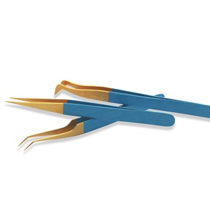 Pince à cils en or à pointe sarcelle en matériau durable le plus vendu adhérence optimale avec pointe pointue en fibre pour une utilisation facile - Product Image 1