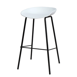 Taburete de Bar de Madera Maciza HAY con Patas de Acero con Recubrimiento en Polvo para Cocina, Comedor, Cafetería, Estilo Rústico - HOGCF68018 - Product Image 4