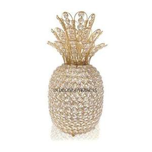 Classic Look Designer Clear Glass <b>Crystal</b> Beaded Attractive Look <b>Candle</b> Holder Votive With Stainless Steel Silver Color Stand - Product Image 2