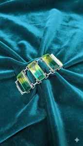 Bracelet de charme en pierre naturelle carrée colorée de haute qualité, bijoux en argent avec breloques décoratives pour fête, cadeau du Nouvel An - Product Image 5