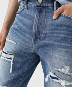 กางเกงยีนส์ซักสีทึบสำหรับผู้ชายกางเกงยีนส์แฟชั่นแบบหวานๆสำหรับฤดูหนาวออกแบบได้ตามต้องการ - Product Image 2