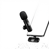 Microphone sans fil à condensateur DAM K9-L pour iPhone, réduction de bruit, conception omnidirectionnelle, réponse en fréquence 20Hz-20kHz, en plastique