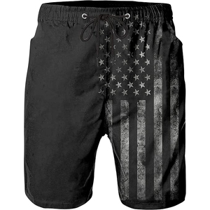 Shorts pour hommes personnalisés, imprimés, respirants, à séchage rapide, écologiques, style vintage, en polyester et coton, couleur unie, logo personnalisé, haute qualité - Product Image 1
