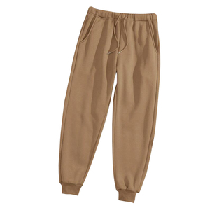 Pantalon de survêtement décontracté pour homme en molleton tricoté respirant 100 % coton, taille mi-élastique, couleur unie, pour l'hiver - Product Image 1
