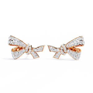 Labgrown ต่างหูติดโบว์เพชรเต็มรูปแบบ CVD ประดับเพชรหรูหราเบาดีไซน์รูปโบว์ - Product Image 4