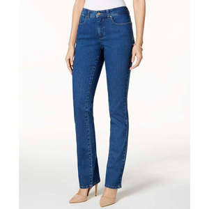 Jeans Lexington a Gamba Dritta da Donna Charter Club, Taglia 16X3 Petite, in Denim Blu, Semplici ed Eleganti, Lavabili, con Bottoni - Product Image 1