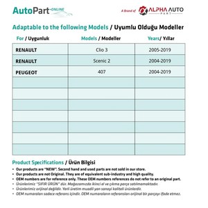 คลิปกันชนยาวสำหรับรถยนต์ซีตรอง, เรโนลต์, เปอโยต์ - Product Image 5