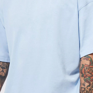 High Quality 100% Cotton Men's Boxy T-Shirt Custom Oversized <b>Mock</b> <b>Neck</b> <b>Top</b> Breathable with Solid Pattern 200 Grams Fabric Weight - Product Image 6