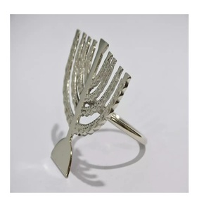 Servilletero en forma de hoja de latón Vintage, servilletero de Metal de fundición para decoración de eventos de boda, servilleta de Metal de aspecto nuevo - Product Image 2