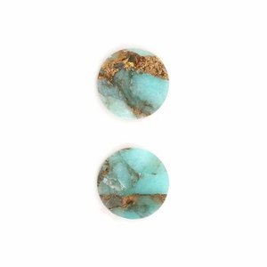 มาใหม่12มม. mohhave Amazonite วงกลมเหรียญทองแดงคอมโพสิตพลอยธรรมชาติเรียบสำหรับทำเครื่องประดับ - Product Image 3