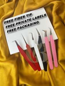 Nouveau revêtement en poudre de différentes couleurs de haute qualité et différents styles pince à épiler d'extension de cils à pointe argentée Instruments de beauté - Product Image 5