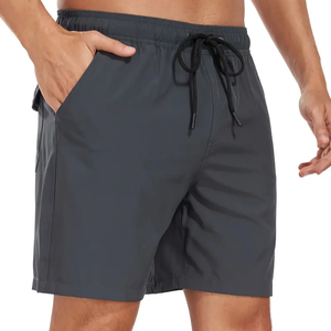 Pantalones cortos deportivos de rendimiento informal para hombre, malla de algodón de secado rápido con bolsillos en la cintura con cordón ajustable, talla XS, para entrenamiento de gimnasia - Product Image 4