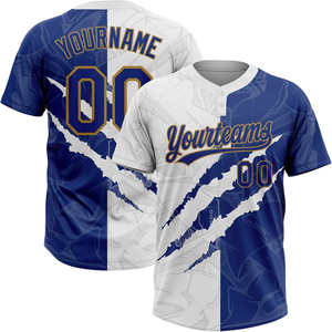 2025 hommes été Style américain Baseball maillot impression numérique sans col Cardigan à manches courtes maillot de Football Logo personnalisé - Product Image 2