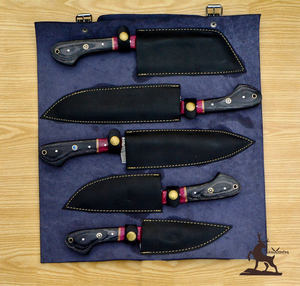 Ensemble de couteaux de chef en acier Damas personnalisable pour la cuisine pour Noël Pâques Anniversaire Mariage Cadeau parfait pour copines-OEM - Product Image 5