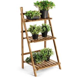 Support de plantes en bambou à 3 niveaux pour balcon extérieur, jardin, pots de fleurs, support de plantes en bois - Product Image 4