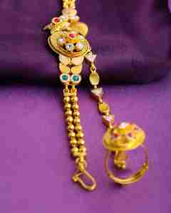 Trendy Ethnic Gold Pocho-Style <b>Fine</b> <b>Charm</b> <b>Bracelet</b> Fashion Accessory - Product Image 2