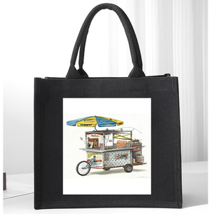 Sac fourre-tout en toile avec fermeture éclair, motif café vietnamien, taille moyenne, pour cosmétiques et fournitures scolaires - Product Image 2