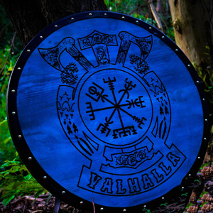 Escudo vikingo de madera Medieval hecho a mano listo, acero de alto carbono, nuevo diseño personalizable, soporte OEM, proyectos de bricolaje, vikingos - Product Image 2