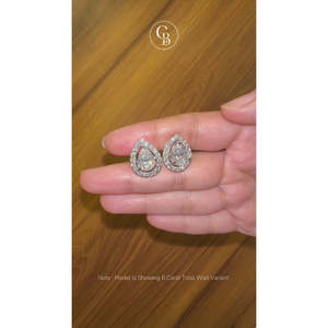ต่างหูเงินแท้ประดับเพชรโมอิสซาไนต์ทรงลูกแพร์ดีไซน์แบบวงแหวน - Product Image 2