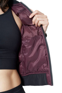 Women's Quilted Bomber <b>Jacket</b> Solid Color Full Sleeve Zipper Closure Stand Collar Short Length Autumn Wear - Product Image 4