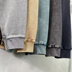 Sweat-shirt à capuche surdimensionné en coton délavé vintage, lavage à l'acide, poids lourd, personnalisé en gros, pour streetwear et vêtements décontractés - Product Image 2