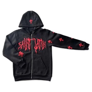 Sudadera con capucha de algodón unisex de lujo personalizada para hombres Diseño de cremallera 3D para la temporada de invierno Directamente del fabricante - Product Image 3