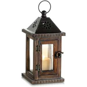 AK laiton fait à la main en bois lanterne Premium attrayant Unique Design bougie pot article moderne pour Festival événement décoration article - Product Image 1