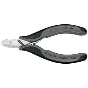 KNIPEX Cortacables Electrónicos de 115 mm, Pequeños, con Punta Biselada, Acabado Pulido Espejo, Prensador de Cables - Product Image 6