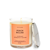 Bougie artisanale Peach Bellini en verre, bougie parfumée de luxe à la cire de soja, parfum fruité longue durée, aromathérapie, cadeau pour mariage ou maison