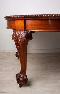 Mesa de Comedor Tradicional Wiosea, Fabricada en Madera de Caoba con Patas Talladas, Extensible y Ovalada, para Sala de Estar - Product Image 3
