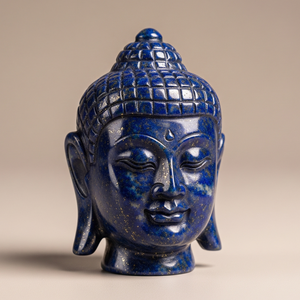 พลอยลาพิส Lazuli หัตถกรรมแกะสลักรูปปั้นพระพุทธรูปทำด้วยมือจากหินกึ่งมีค่าทำด้วยมือของชาวอินเดีย - Product Image 6