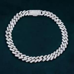 Trendy Unisex Luxury Silver Cuban Link Chain D Color VVS Tachonado Diamond Tester Check Moissanite para boda - Product Image 6