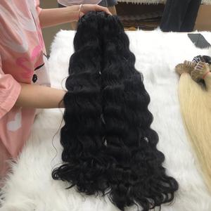 Precio al por mayor 100% extensiones de cabello natural ondulado doble virgen Compre Ahora para descuento extensiones de cabello humano crudo de Vietnam - Product Image 4