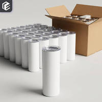 Gobelet droit en acier inoxydable de 20 oz pour sublimation, avec paille, double paroi, isolé sous vide, sans BPA, vente en gros