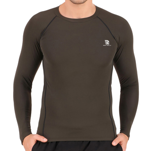 T-shirts athlétiques de compression en polyester pour hommes Hauts de fitness à séchage rapide Protège-éruption de natation respirant avec fonction anti-UV - Product Image 1