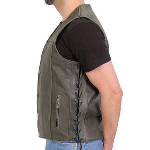Chaleco de cuero de alta calidad para Hombre | Chaleco de motociclista al por mayor | Chaleco de cuero de motociclista Premium - Product Image 4