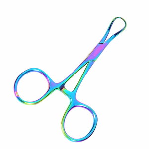 Pince à serviette médicale de qualité supérieure, 3,75 pouces, arc-en-ciel, Backhaus, en acier inoxydable allemand de haute qualité - Product Image 2